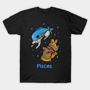 Cute Dogs Dressed as Pisces swimming in the stars T-Shirt